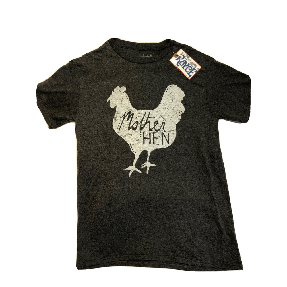 Royce‎ Mother Hen Women's T-shirt Small Gray NWT Farm Chickens Hens